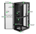 APC NetShelter SX - Rack cabinet - 2258H x 750W x 1200D mm, with Sides - floor-standing - black - 48U - 19" - TAA Compliant thumbnail 5