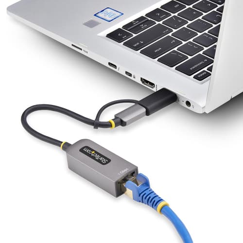 StarTech.com USB-C to Ethernet Adapter w/USB-A Adapter, Realtek RTL8153B - Network adapter - USB-C 3.2 Gen 1 - Gigabit Ethernet - space grey — view 8