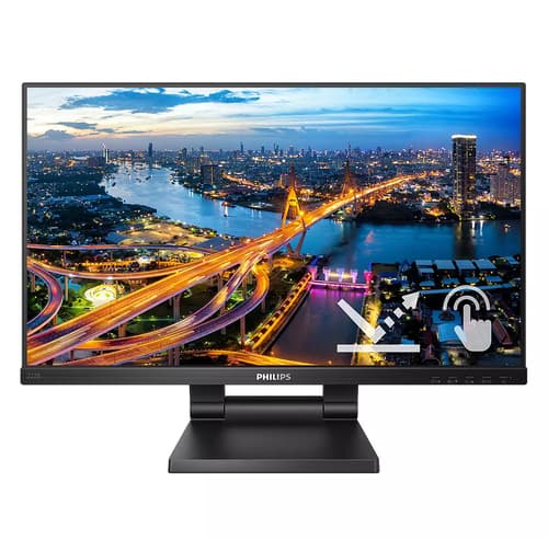 Philips B Line 222B1TC - LED monitor - 22" (21.5" viewable) - touchscreen - 1920 x 1080 Full HD (1080p) @ 75 Hz - IPS - 250 cd/m� - 1000:1 - 4 ms - HDMI, VGA, DisplayPort - speakers - black texture — view 3