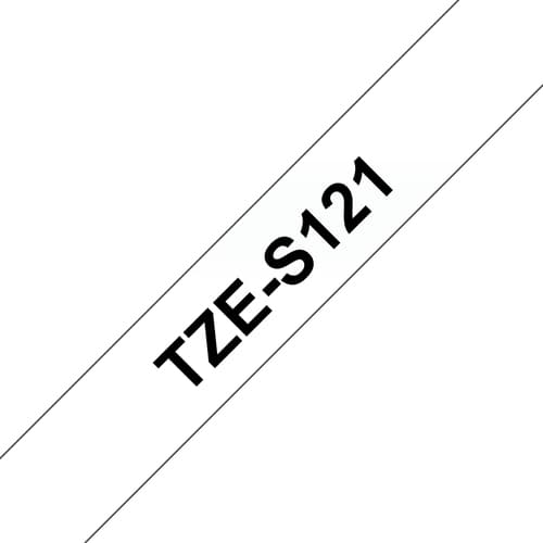 Brother TZe-S121 - Extra strong self-adhesive - black on clear - Roll (0.9 cm x 8 m) 1 cassette(s) laminated tape - for P-Touch PT-E310, E550, P900, P-Touch Cube Plus PT-P710, P-Touch Cube Pro PT-P910