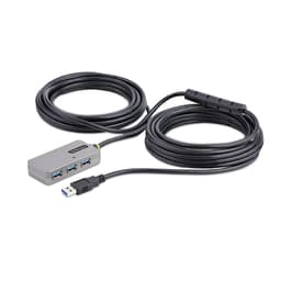StarTech.com USB Extender Hub, 10m USB 3.0 Extension Cable with 4-Port USB Hub, Active/Bus Powered USB Repeater Cable, Optional 20W Power Supply Included - USB-A Hub w/ ESD Protection (U01043-USB-EXTENDER) - Hub - 4 x USB 3.2 Gen 1 - desktop