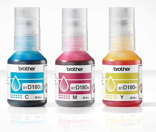 Brother BTD180CL Multipack - 3-pack - yellow, cyan, magenta - original - hanging box - ink refill - for Brother DCP-T580DW, DCP-T780DW — view 3