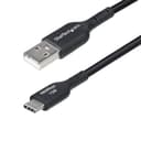StarTech.com 6in (15cm) USB-A to USB-C Charging Cable, Charger Cord - USB cable - USB (M) to 24 pin USB-C (M) - USB 2.0 - 3 A - 15 cm - charge and sync, USB Fast Charge (15W), passive - black thumbnail 1