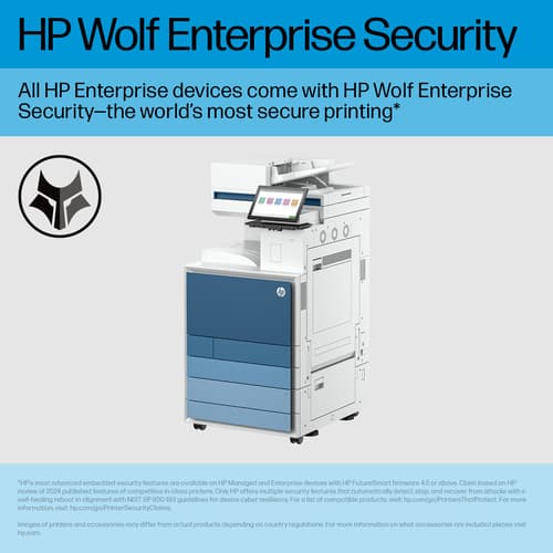 HP LaserJet Enterprise Flow MFP 8801z - Multifunction printer - colour - laser - A3 (297 x 420 mm) (original) - A3/Ledger (media) - up to 60 ppm (copying) - up to 60 ppm (printing) - 2180 sheets - 33.6 Kbps - Gigabit LAN, USB 2.0 host, USB 3.0, USB 3.0 host — view 9