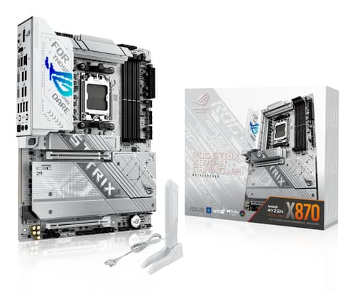 ASUS ROG STRIX X870-A GAMING WIFI - Motherboard - ATX - Socket AM5 - AMD X870 Chipset - USB4, USB 3.2 Gen 2, USB-C 3.2 Gen2, USB 3.2 Gen 1, USB-C 3.2 Gen 2x2 - Wi-Fi 7, 2.5 Gigabit LAN, Bluetooth - onboard graphics (CPU required) - HD Audio (8-channel)