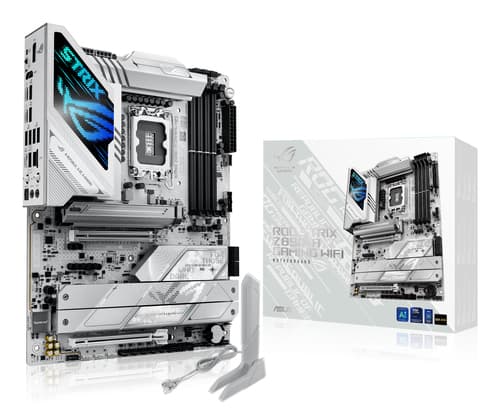 ASUS ROG STRIX Z890-A GAMING WIFI - Motherboard - ATX - LGA1851 Socket - Z890 Chipset - USB-C 3.2 Gen 2x2, USB 3.2 Gen 1, USB 3.2 Gen 2, USB-C 3.2 Gen2, USB4 - 2.5 Gigabit LAN, Wi-Fi 7, Bluetooth - onboard graphics (CPU required) - HD Audio (8-channel)