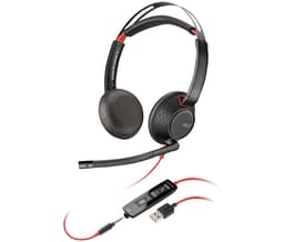 Poly Blackwire C3225 - Blackwire 3200 Series - headset - on-ear - wired - 3.5 mm jack - black - Skype Certified, Cisco Jabber Certified, Avaya Certified