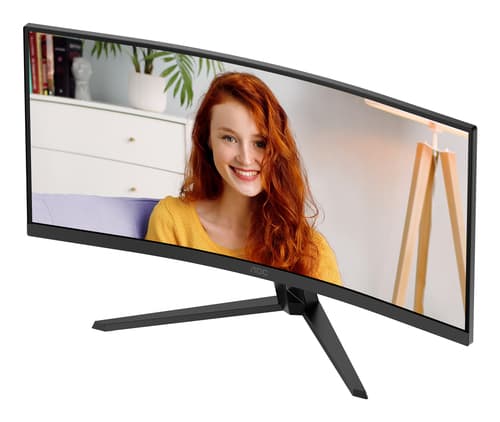 AOC Basic-line CU34B3E - B3 Series - LED monitor - curved - 34" - 3440 x 1440 WQHD @ 120 Hz - VA - 300 cd/m� - 3500:1 - HDR10 - 1 ms - HDMI, DisplayPort - black — view 10