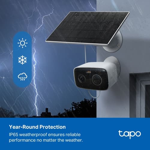 Tapo TC80 KIT V1 - Solar-Powered Security Camera Kit - network surveillance camera - outdoor - weatherproof - colour (Day&Night) - 2 MP - 1920 x 1080 - 1080p - fixed focal - audio - wireless - Wi-Fi - H.264 - with Solar Panel — view 7