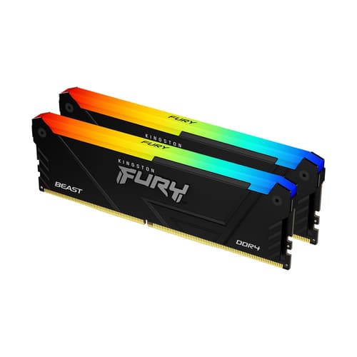 Kingston FURY Beast RGB - DDR4 - kit - 16 GB: 2 x 8 GB - DIMM 288-pin - 3600 MT/s / PC4-28800 - CL17 - 1.35 V - unbuffered - non-ECC - black