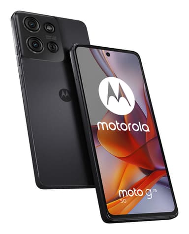 Motorola Moto G75 - 5G smartphone - dual-SIM - RAM 8 GB / Internal Memory 128 GB - microSD slot - LCD display - 6.78" - 2388 x 1080 pixels (120 Hz) - 3x rear cameras 50 MP, 8 MP - front camera 16 MP - charcoal grey