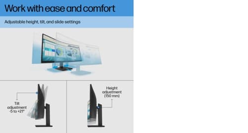 HP P34hc G4 - P-Series - LED monitor - curved - 34" - 3440 x 1440 WQHD @ 60 Hz - VA - 250 cd/m� - 3500:1 - 5 ms - HDMI, DisplayPort, USB-C - speakers - black — view 20