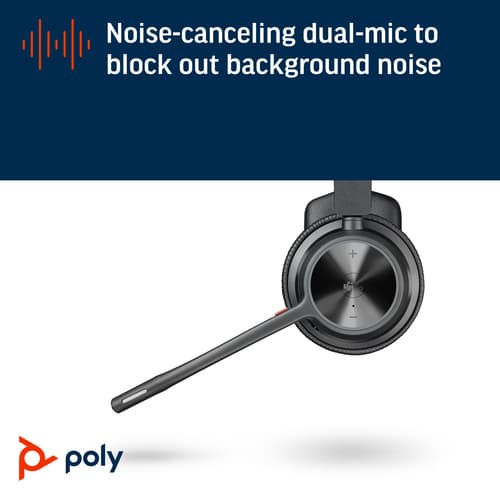 Poly Voyager 4310 - Headset - on-ear - Bluetooth - wireless, wired - USB-A - black - Certified for Microsoft Teams — view 6