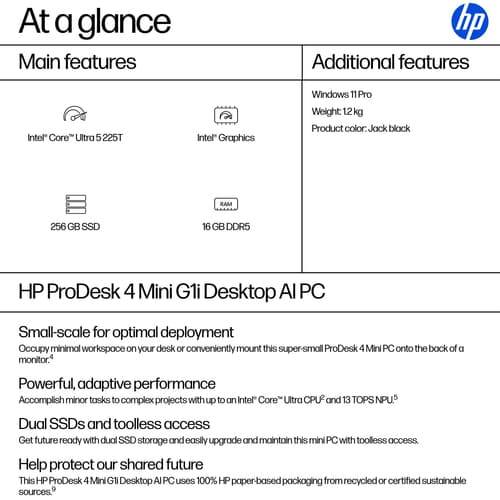 HP ProDesk 4 Mini G1i U5225T16GB/256GBPC United Kingdom - UK English localizatio — view 4