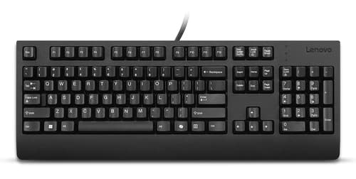 Lenovo Preferred Pro II - Keyboard - full size - USB - QWERTY - UK - black - brown box