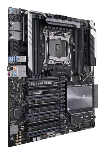 ASUS WS X299 SAGE/10G - Motherboard - SSI CEB - LGA2066 Socket - X299 Chipset - USB 3.1 Gen 1, USB-C Gen2, USB 3.1 Gen 2 - 2 x 10 Gigabit LAN - HD Audio (8-channel) — view 3