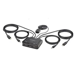 StarTech.com 2-Port USB-C Cable KVM Switch, 4K 60Hz DisplayPort Output, Compact KVM with 4ft/1.2m USB Type-C/Audio Integrated Cables, Bus Powered - Remote Push-Button/Hotkey Switching (C2-D46-UC2-CBL-KVM) - KVM / audio switch - compact - 2 x KVM / audio - 1 local user - desktop