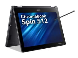Acer Chromebook Spin 512 R856TN-TCO - Flip design - Intel N-series - N100 / up to 3.4 GHz - Chrome OS - UHD Graphics - 8 GB RAM - 64 GB eMMC - 12" IPS touchscreen 1366 x 912 (HD+) - Wi-Fi 6E - shale black - kbd: UK
