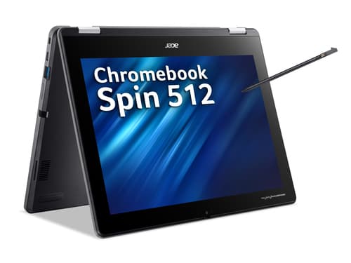 Acer Chromebook Spin 512 R856TN-TCO - Flip design - Intel N-series - N100 / up to 3.4 GHz - Chrome OS - UHD Graphics - 8 GB RAM - 64 GB eMMC - 12" IPS touchscreen 1366 x 912 (HD+) - Wi-Fi 6E - shale black - kbd: UK