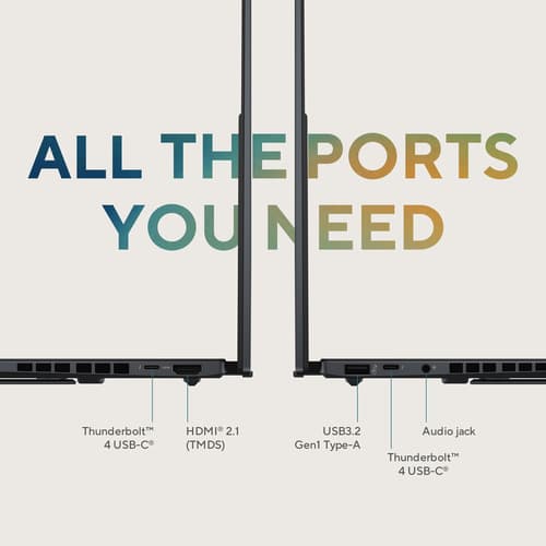 ASUS Zenbook Duo OLED UX8406CA-QL135W - 180-degree hinge design - Intel Core Ultra 7 - 255H / up to 5.1 GHz - Evo - Win 11 Home - Arc Graphics 140T - 16 GB RAM - 1 TB SSD NVMe - 14" OLED touchscreen 1920 x 1200 @ 120 Hz - Wi-Fi 7, Bluetooth - inkwell grey — view 11