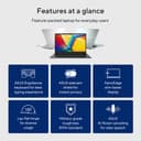 ASUS Vivobook Go 15 E1504GA-NJ570WS - 180-degree hinge design - Intel N-series - N100 / up to 3.4 GHz - Win 11 Home in S mode - UHD Graphics - 4 GB RAM - 128 GB SSD UFS 2.1 - 15.6" 1920 x 1080 (Full HD) - Wi-Fi 6E, Bluetooth - cool silver