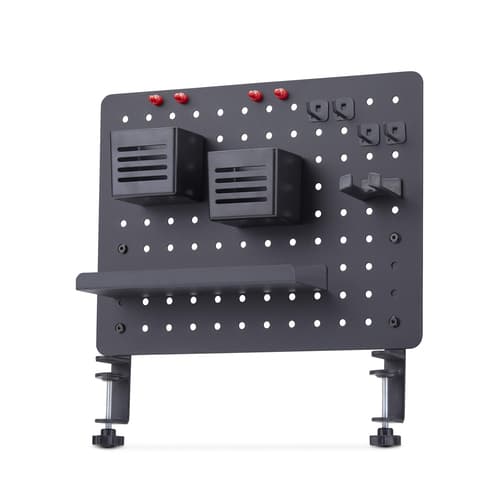 StarTech.com Clamp-On Pegboard with Accessories, 16.5 x 12.5in (42 x 32cm), Steel Pegboard, Desktop Storage Organizer, Desk Mount Peg Board, Black - Mounting component (pegboard panel) - clamp-on - steel - black - desk-mountable — view 12
