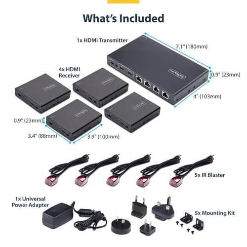 4-Port HDMI Extender/Splitter Over CAT6 — view 8