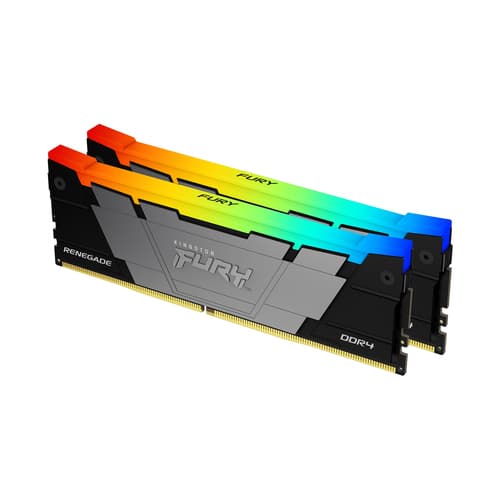 Kingston FURY Renegade RGB - DDR4 - kit - 32 GB: 2 x 16 GB - DIMM 288-pin - 3200 MT/s / PC4-25600 - CL16 - 1.35 V - unbuffered - non-ECC - black