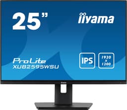 iiyama ProLite XUB2595WSU-B5 - LED monitor - 25" - 1920 x 1200 WUXGA - IPS - 300 cd/m� - 1000:1 - 4 ms - HDMI, VGA, DisplayPort - speakers - black, matte