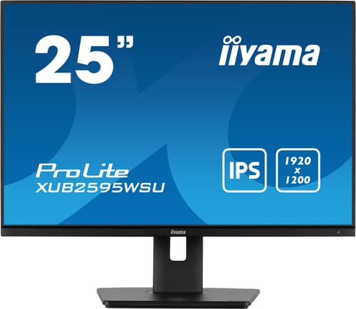 iiyama ProLite XUB2595WSU-B5 - LED monitor - 25" - 1920 x 1200 WUXGA - IPS - 300 cd/m� - 1000:1 - 4 ms - HDMI, VGA, DisplayPort - speakers - black, matte