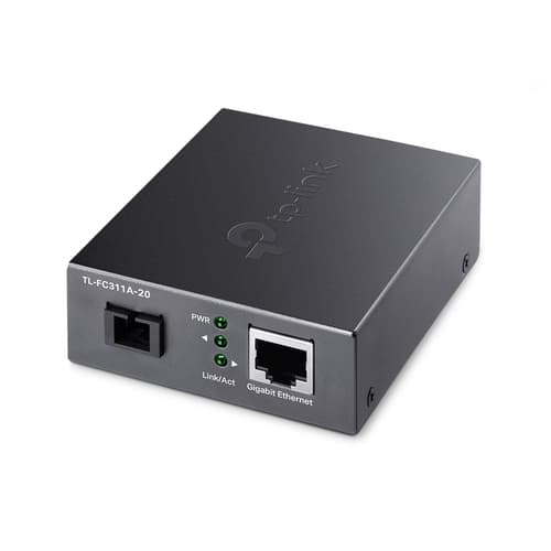 TP-Link TL-FC311A-20 V2 - Fibre media converter - 1GbE - 1000Base-T, WDM, 1000Base-SC - RJ-45 / SC single-mode - up to 20 km - 1310 (RX) / 1550 (TX) nm