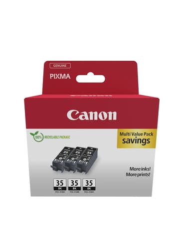 Canon PGI-35BK Triple Pack - 3-pack - 9.3 ml - black - original - ink tank - for PIXMA iP100 with battery, iP110, TR150, TR150 with Battery Pack, RC-IP100