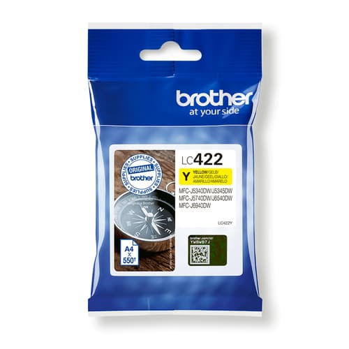 Brother LC422Y - Yellow - original - ink cartridge - for Brother MFC-J5340DW, MFC-J5340DWE, MFC-J5345DW, MFC-J5740DW, MFC-J6540DW, MFC-J6940DW