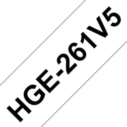 Brother HGE-261V5 - Black on white - Roll (3.6 cm x 8 m) 5 cassette(s) laminated tape - for P-Touch PT-9500pc, PT-9700PC, PT-9800PCN, P-Touch R RL-700S