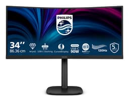 Philips 34B2U3600C - 3000 Series - LED monitor - curved - 34" - 3440 x 1440 WQHD @ 120 Hz - VA - 3500:1 - HDMI, DisplayPort, USB-C - speakers - textured black