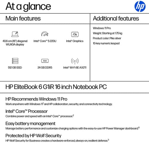 HP EB6 G1A 16 R5-220U 24/512 W11P — view 5