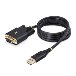 StarTech.com 3ft (1m) USB to Null Modem Serial Adapter Cable, Interchangeable DB9 Screws/Nuts, COM Retention, USB-A to RS232, FTDI, Level-4 ESD Protection, Windows/macOS/ChromeOS/Linux - Rugged TPE Construction (1P3FFCNB-USB-SERIAL) - USB / serial cable - USB (M) to DB-9 (M) - 1 m - black
