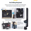StarTech.com Clamp-On Pegboard with Accessories, 16.5 x 12.5in (42 x 32cm), Steel Pegboard, Desktop Storage Organizer, Desk Mount Peg Board, Black - Mounting component (pegboard panel) - clamp-on - steel - black - desk-mountable thumbnail 5