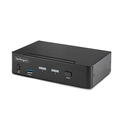 StarTech.com 2-Port DisplayPort KVM Switch, 8K 60Hz / 4K 144Hz, Single Display, DP 1.4, 2x USB 3.0 Ports, 4x USB 2.0 HID Ports, Push-Button & Hotkey Switching, TAA Compliant - OS Independent, Metal Housing (D86A2-2-PORT-8K-KVM) - KVM / audio / USB switch - 2 x KVM / audio / USB - 1 local user - desktop - TAA Compliant