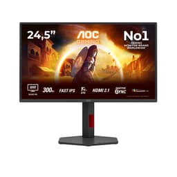 AOC Gaming Q25G4SR - LED monitor - gaming - 25" (24.5" viewable) - 2560 x 1440 QHD @ 300 Hz - IPS - 400 cd/m� - 1000:1 - DisplayHDR 400 - 0.3 ms - 2xHDMI, DisplayPort - speakers - black, red