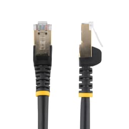 StarTech.com 7.5m CAT6A Ethernet Cable, 10 Gigabit Shielded Snagless RJ45 100W PoE Patch Cord, CAT 6A 10GbE STP Network Cable w/Strain Relief, Black, Fluke Tested/UL Certified Wiring/TIA - Category 6A - 26AWG (6ASPAT750CMBK) - Patch cable - RJ-45 (M) to RJ-45 (M) - 7.5 m - STP - CAT 6a - snagless, molded - black