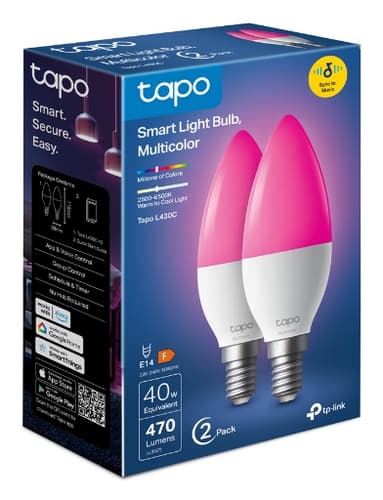 Tapo L430C V1 - LED light bulb - shape: B38 - E14 - 4.8 W (equivalent 40 W) - class F - 16 million colours/warm to cool white light - 2500-6500 K (pack of 4) — view 3