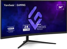 ViewSonic VX3418C-2K - LED monitor - gaming - 34" - 3440 x 1440 UWQHD @ 180 Hz - VA - 250 cd/m� - 4000:1 - HDR10 - 1 ms - 2xHDMI, 2xDisplayPort - speakers
