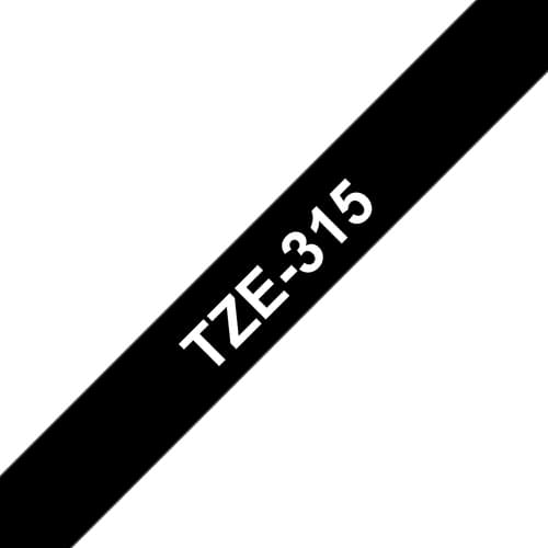 Brother TZe-315 - Standard adhesive - white on black - Roll (0.6 cm x 8 m) 1 cassette(s) laminated tape - for Brother P-Touch EDGE PT-P750WVP and P-Touch models.