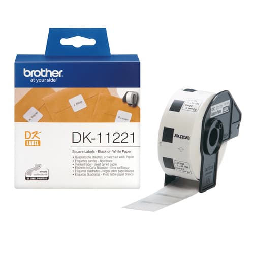 Brother DK-11221 - Black on white - 23 x 23 mm 1000 label(s) labels - for Brother QL-1050, 1060, 1110, 500, 550, 560, 570, 580, 600, 650, 700, 710, 720, 820