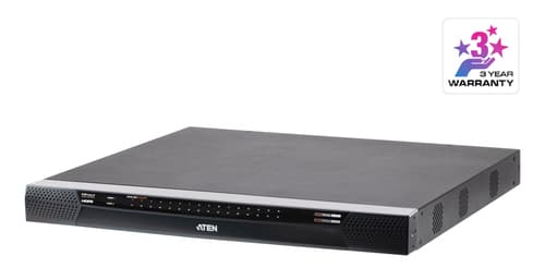 ATEN KVM over IP KN1132VB - KVM / audio switch - Managed - CAT5 - 32 x KVM / audio - 1 local user - 1 IP user - desktop, rack-mountable