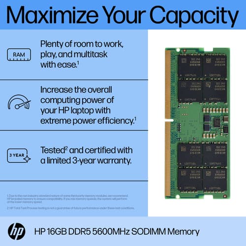 HP - DDR5 - module - 16 GB - SO-DIMM 262-pin - 5600 MHz / PC5-44800 - 1.1 V — view 3