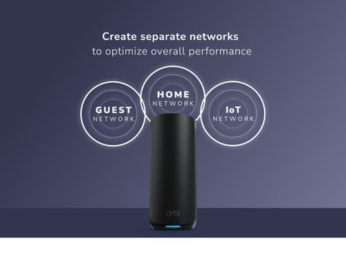 NETGEAR Orbi 870 Series RBE873 - Wi-Fi system - (router, 2 extenders) - up to 9,000 sq.ft - mesh 10GbE, 2.5GbE, Wi-Fi 7 Multi-Band — view 7