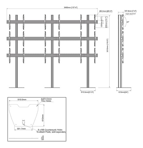 *Non Cancellable/Non Returnable (NCNR)* M PRO SERIES VIDEO WALL STAND MBF3X3 — view 14