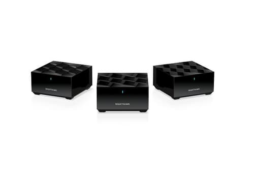 NETGEAR Nighthawk MK73S - Wi-Fi system - (router, 2 extenders) - up to 3,250 sq.ft - mesh 1GbE - Wi-Fi 6 - Dual Band - with 1 year NETGEAR Armour